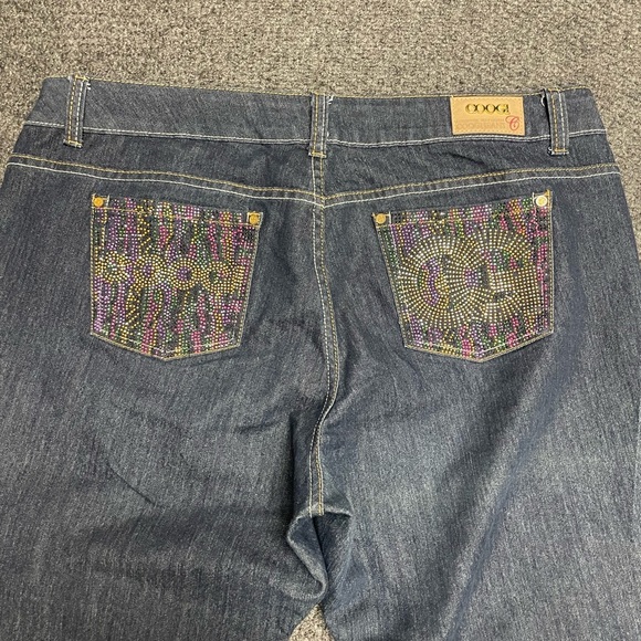 COOGI Women's Slim Straight Leg Embroidered Pockets Dark Wash Jeans Size 20W - Picture 4 of 7